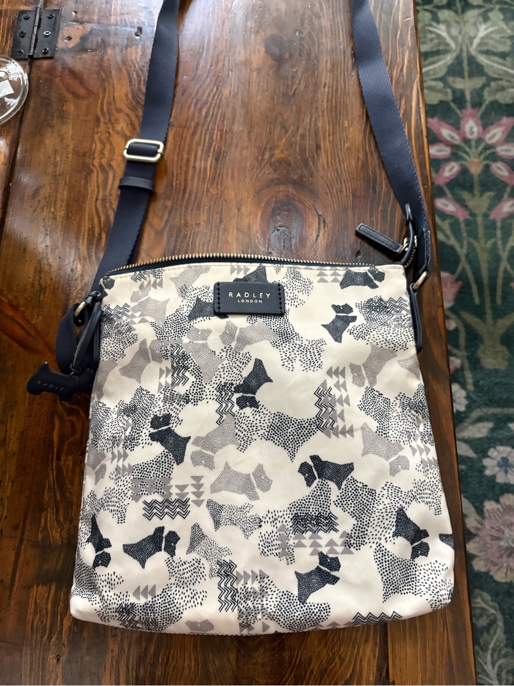 RADLEY LONDON Cream Crossbody with Black & Gray Dog Print